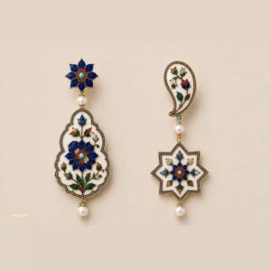 Royal Blue Floral Elegance Earrings
