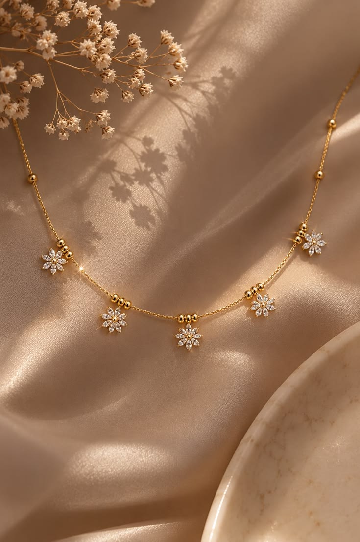 Golden Petal Floral Pendant Necklace for Women | Zevique